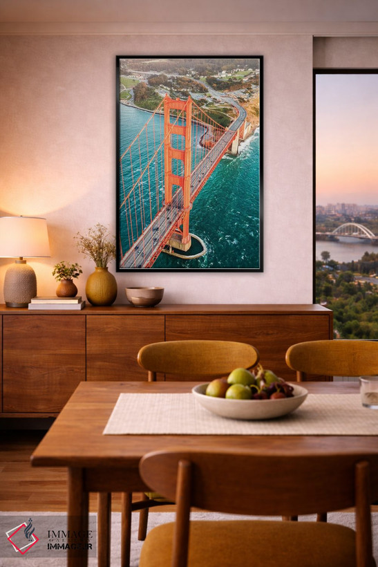 تابلو دکوراتیو San Francisco,نمای هوایی پل گلدن گیت، سان فرانسیسکو اثر ماتئو کولومبو - D6B