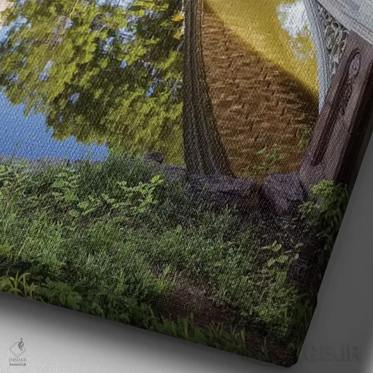 تابلو دکوراتیو Central Park, New York,پل کمانی در بهار، سنترال پارک، نیو… اثر ماتئو کولومبو - نمای نزدیک بافت بوم