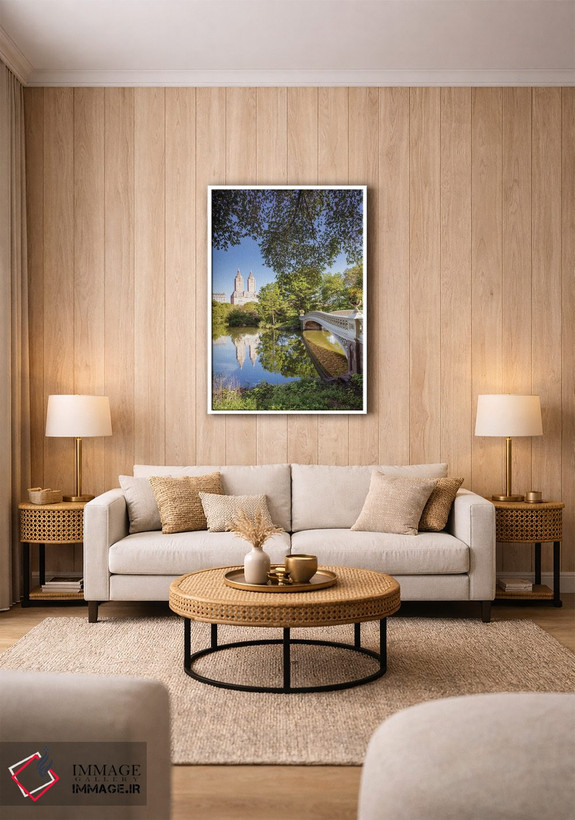 تابلو دکوراتیو Central Park, New York,پل کمانی در بهار، سنترال پارک، نیو… اثر ماتئو کولومبو - D1W