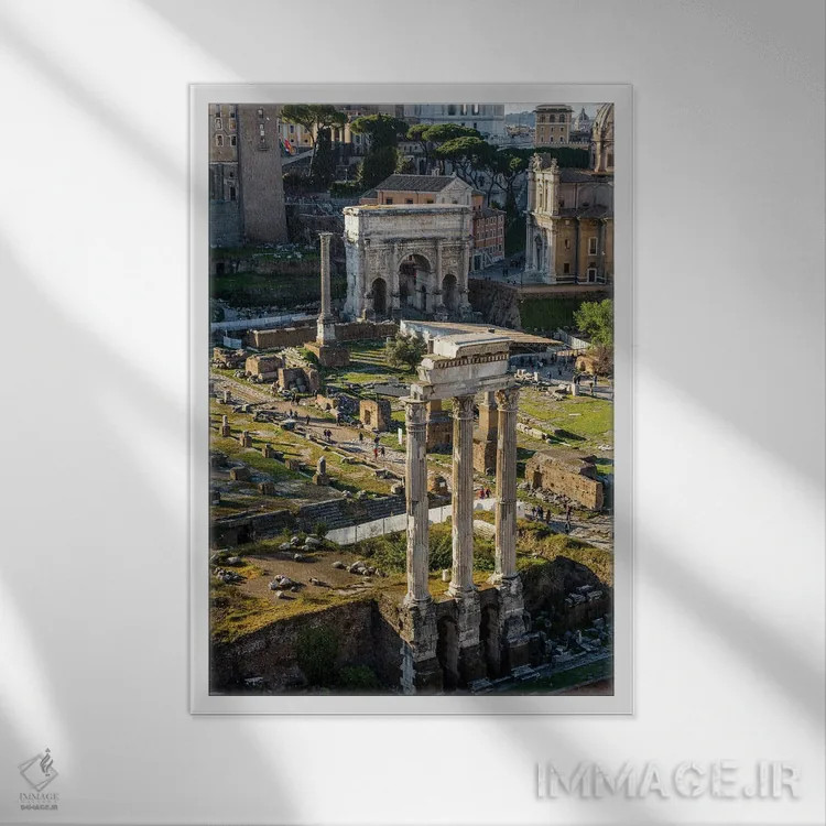 تابلو دکوراتیو Rome,فروم رومی، رم اثر ماتئو کولومبو - نمای قابدار سفید