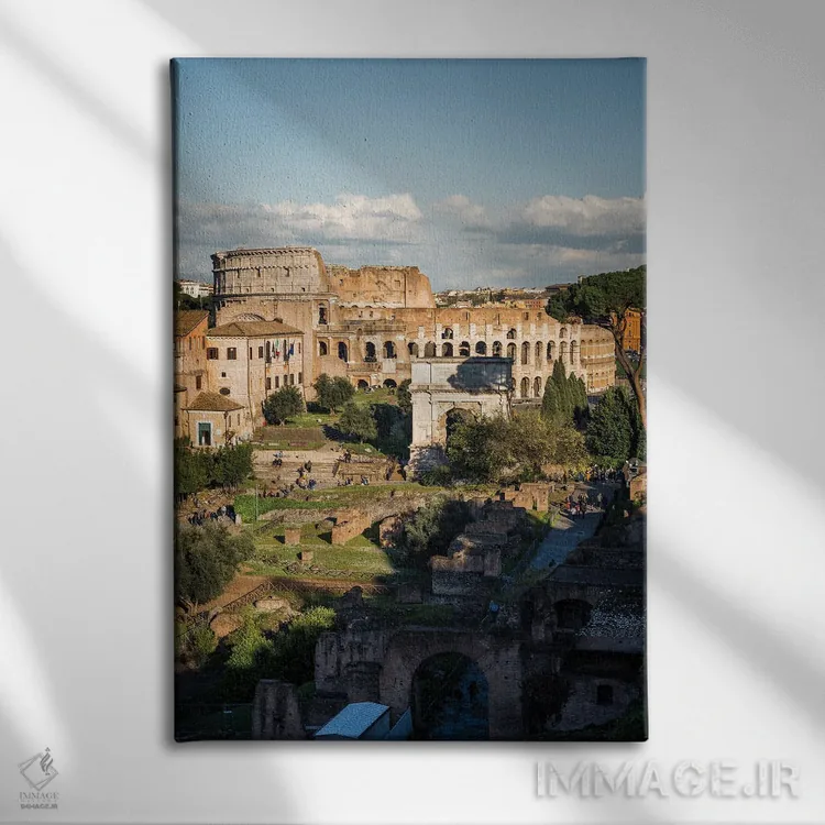 تابلو دکوراتیو Rome II,کولوسئوم و فروم، رم II اثر ماتئو کولومبو - نمای روبهرو روی دیوار
