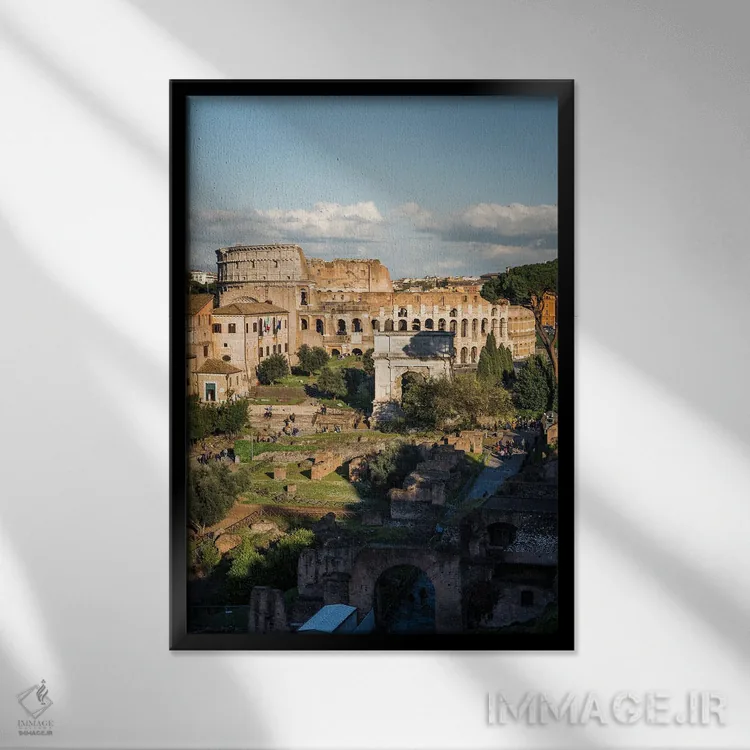 تابلو دکوراتیو Rome II,کولوسئوم و فروم، رم II اثر ماتئو کولومبو - نمای قابدار مشکی