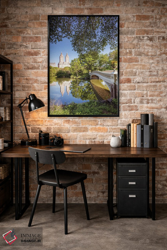 تابلو دکوراتیو Central Park, New York,پل کمانی در بهار، سنترال پارک، نیو… اثر ماتئو کولومبو - D4B