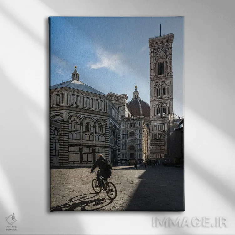 تابلو دکوراتیو Florence,تعمیدگاه و برج ناقوس، فلورانس اثر ماتئو کولومبو - نمای روبهرو روی دیوار