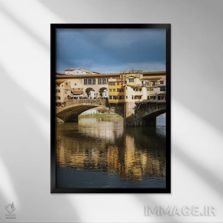 تابلو دکوراتیو Florence I,پونته وکیو، فلورانس I اثر ماتئو کولومبو - نمای قابدار مشکی