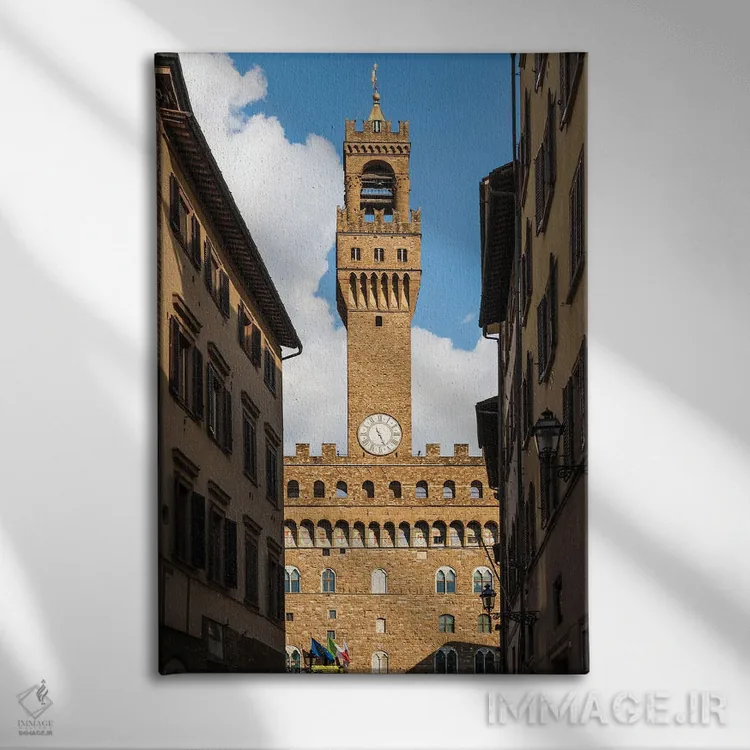 تابلو دکوراتیو Florence,پالازو وکیو، فلورانس اثر ماتئو کولومبو - نمای روبهرو روی دیوار