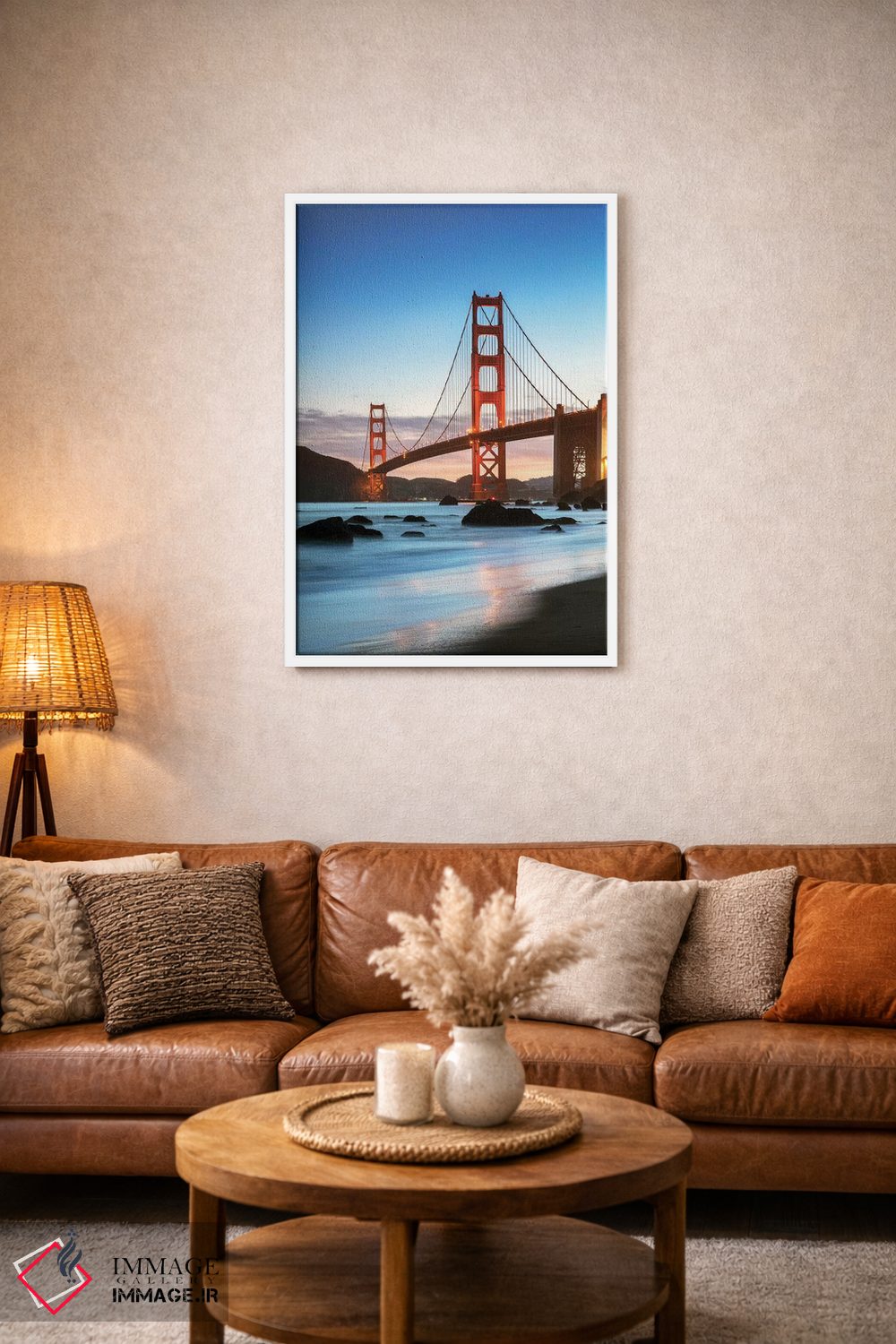 تابلو دکوراتیو San Francisco,سپیده دم در پل گلدن گیت، سان فرانسیسکو اثر ماتئو کولومبو - D2W