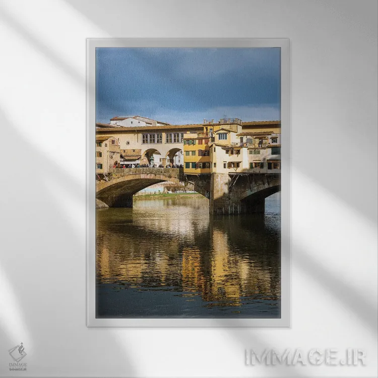 تابلو دکوراتیو Florence I,پونته وکیو، فلورانس I اثر ماتئو کولومبو - نمای قابدار سفید