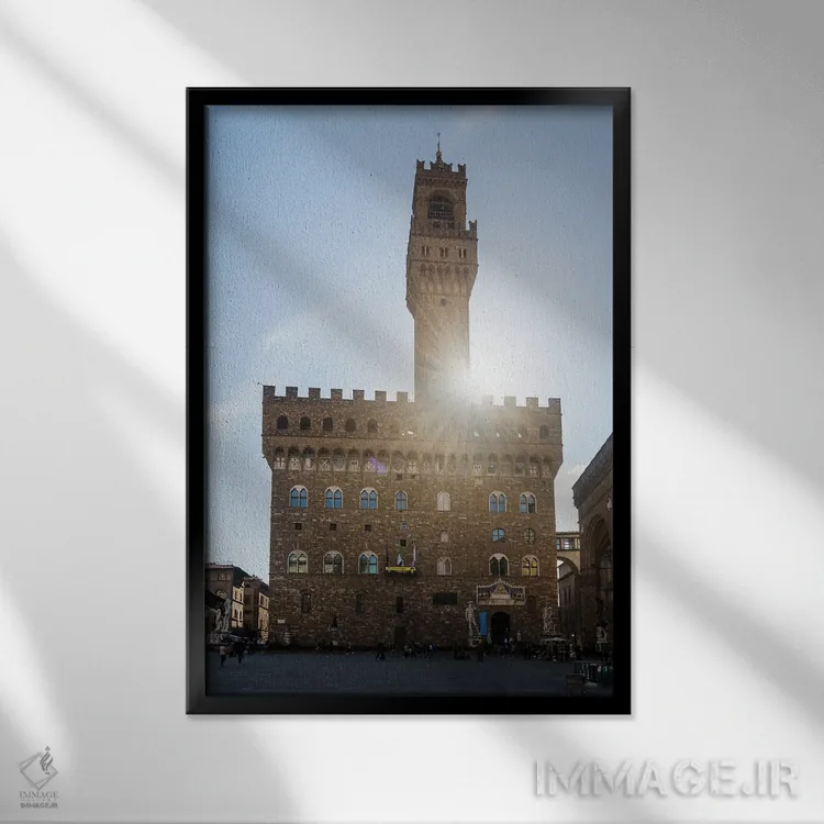 تابلو دکوراتیو Florence, Italy,پالازو وکیو، فلورانس، ایتالیا اثر ماتئو کولومبو - نمای قابدار مشکی