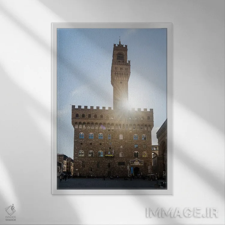 تابلو دکوراتیو Florence, Italy,پالازو وکیو، فلورانس، ایتالیا اثر ماتئو کولومبو - نمای قابدار سفید