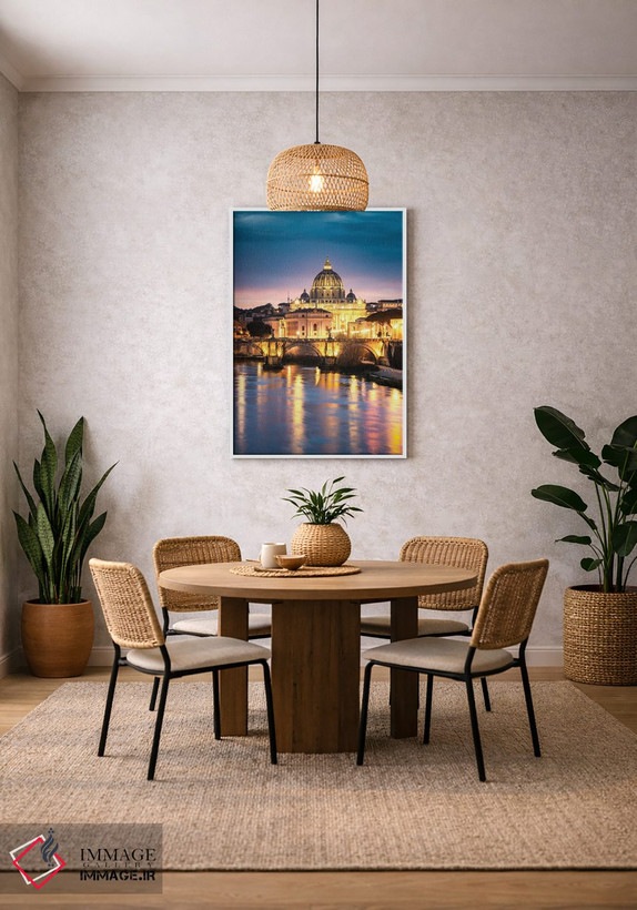 تابلو دکوراتیو Rome,کلیسای سن پیترو در گرگ و میش، رم اثر ماتئو کولومبو - D3W