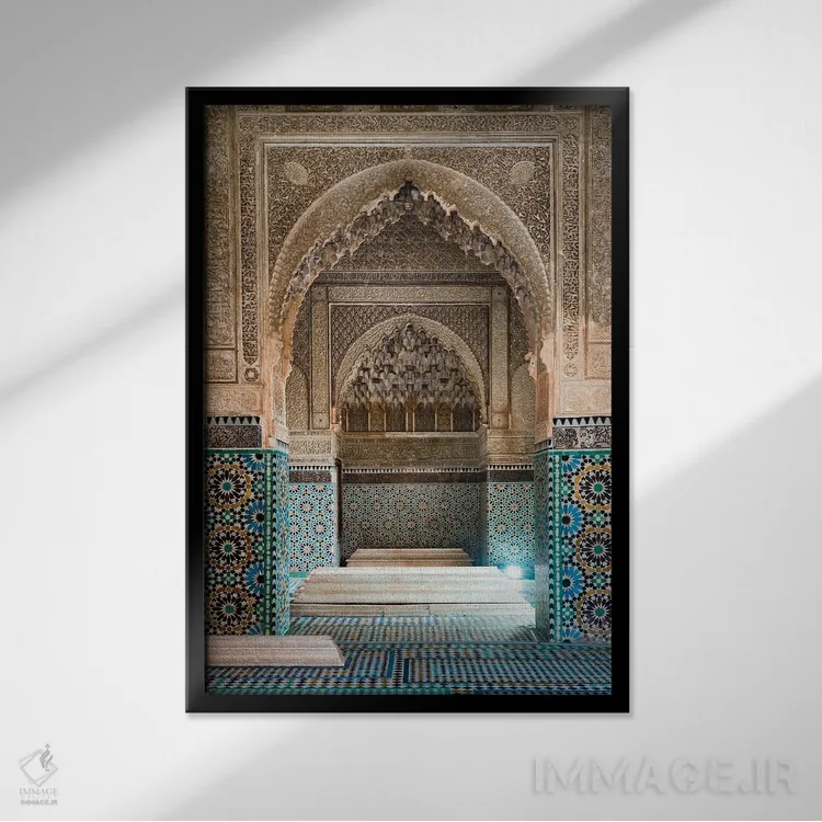تابلو دکوراتیو معماری مراکشی اثر ماتئو کولومبو - نمای قابدار مشکی