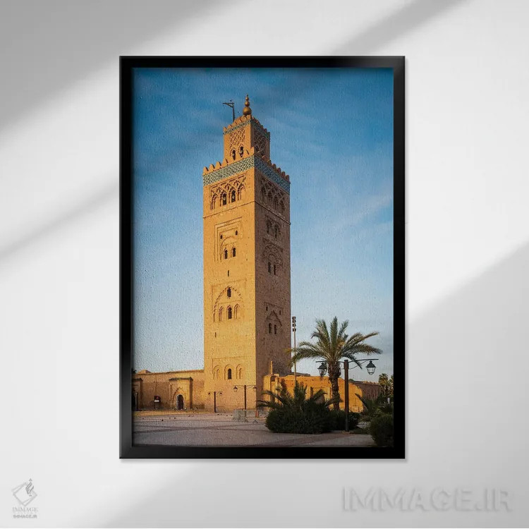 تابلو دکوراتیو Morocco II,طلوع خورشید در مسجد، مراکش II اثر ماتئو کولومبو - نمای قابدار مشکی