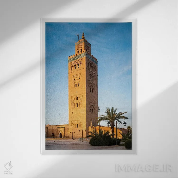 تابلو دکوراتیو Morocco II,طلوع خورشید در مسجد، مراکش II اثر ماتئو کولومبو - نمای قابدار سفید