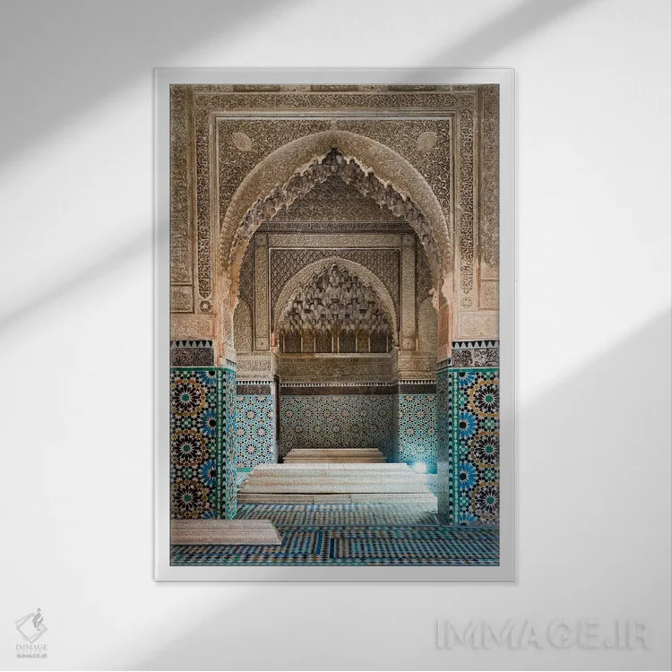 تابلو دکوراتیو معماری مراکشی اثر ماتئو کولومبو - نمای قابدار سفید