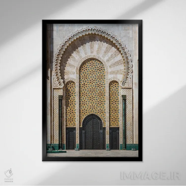 تابلو دکوراتیو معماری مراکشی II اثر ماتئو کولومبو - نمای قابدار مشکی