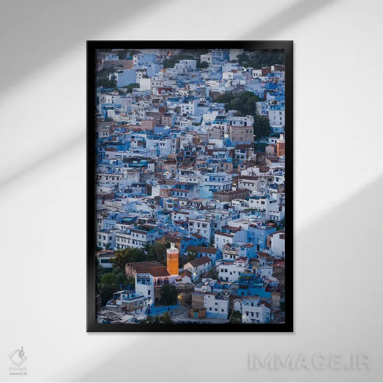 تابلو دکوراتیو Morocco II,شهر آبی، مراکش II اثر ماتئو کولومبو - نمای قابدار مشکی