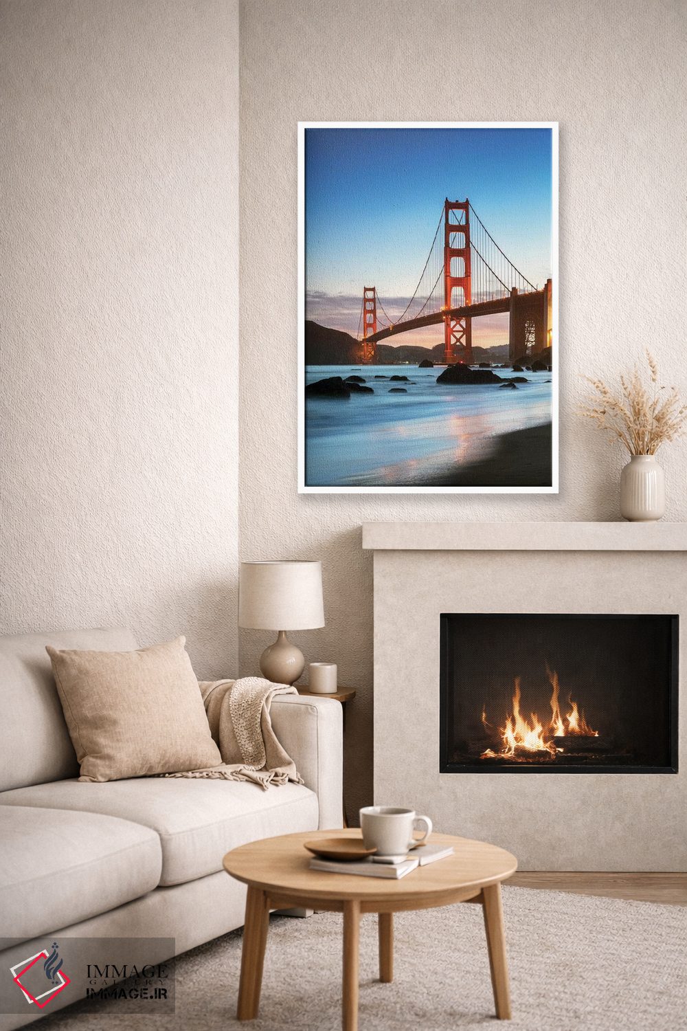 تابلو دکوراتیو San Francisco,سپیده دم در پل گلدن گیت، سان فرانسیسکو اثر ماتئو کولومبو - D6W