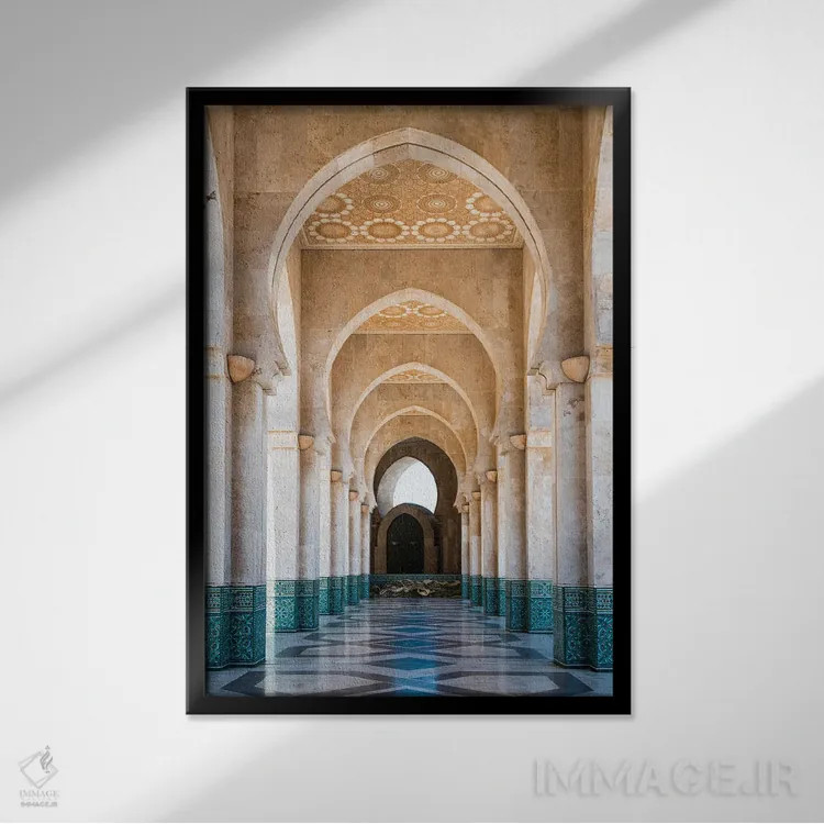 تابلو دکوراتیو معماری مراکشی IV اثر ماتئو کولومبو - نمای قابدار مشکی