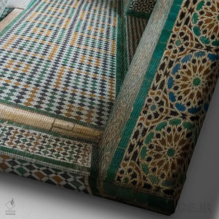 تابلو دکوراتیو معماری مراکشی V اثر ماتئو کولومبو - نمای نزدیک بافت بوم