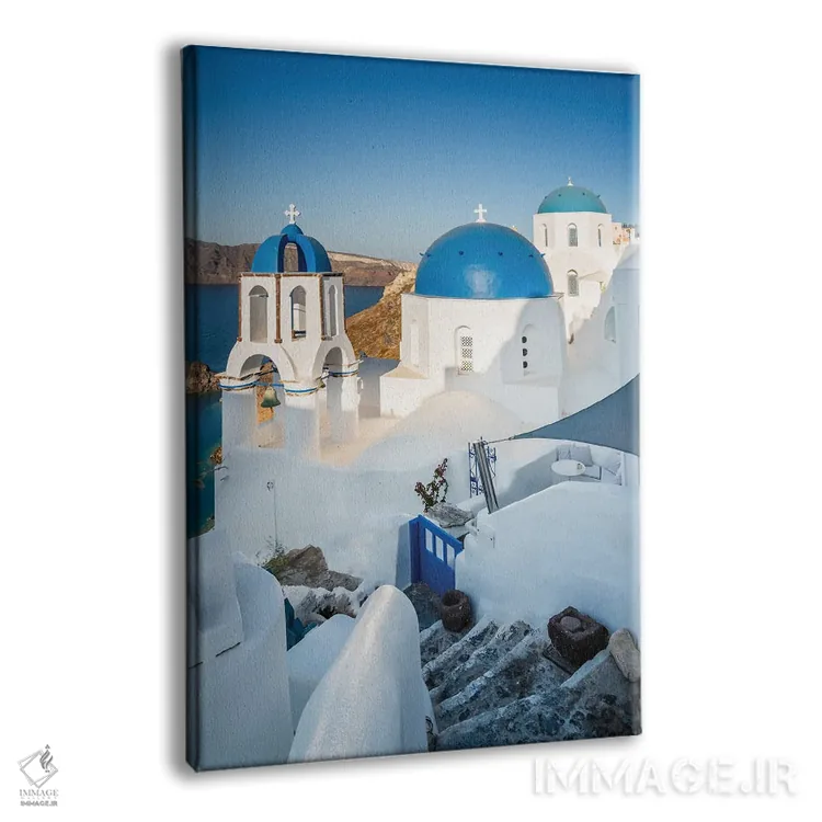 تابلو دکوراتیو Santorini,کلیسای نماباور آبی، سانتورینی اثر ماتئو کولومبو - نمای پرسپکتیو محصول
