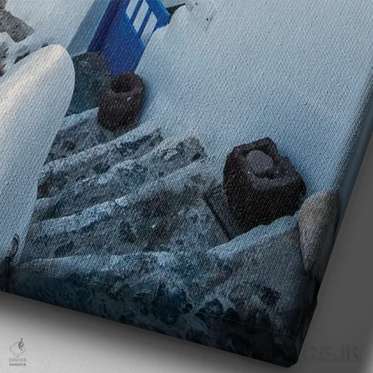 تابلو دکوراتیو Santorini,کلیسای نماباور آبی، سانتورینی اثر ماتئو کولومبو - نمای نزدیک بافت بوم