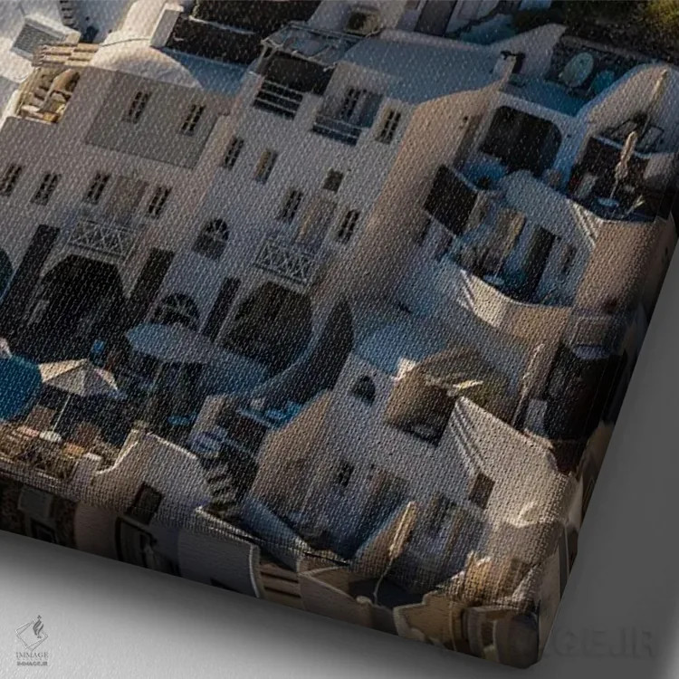 تابلو دکوراتیو Santorini,تابستان یونانی، سانتورینی اثر ماتئو کولومبو - نمای نزدیک بافت بوم