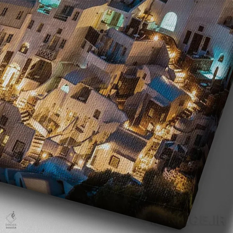 تابلو دکوراتیو Santorini,غروب در اویا، سانتورینی اثر ماتئو کولومبو - نمای نزدیک بافت بوم