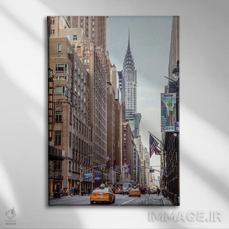تابلو دکوراتیو New York,خیابان لکسینگتون و ساختمان کرایسلر، نیویورک اثر ماتئو کولومبو - نمای روبهرو روی دیوار