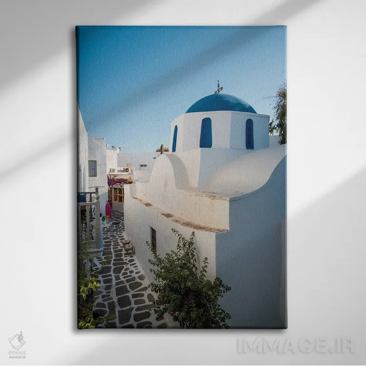 تابلو دکوراتیو Greece,در خیابان های پاروس، یونان اثر ماتئو کولومبو - نمای روبهرو روی دیوار