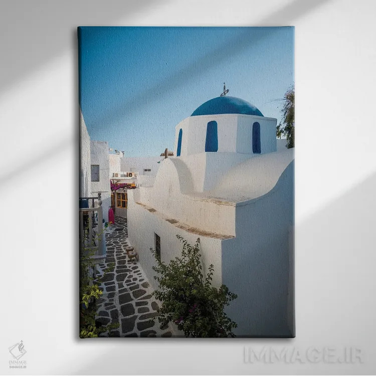 تابلو دکوراتیو Greece,در خیابان های پاروس، یونان اثر ماتئو کولومبو - نمای روبهرو روی دیوار
