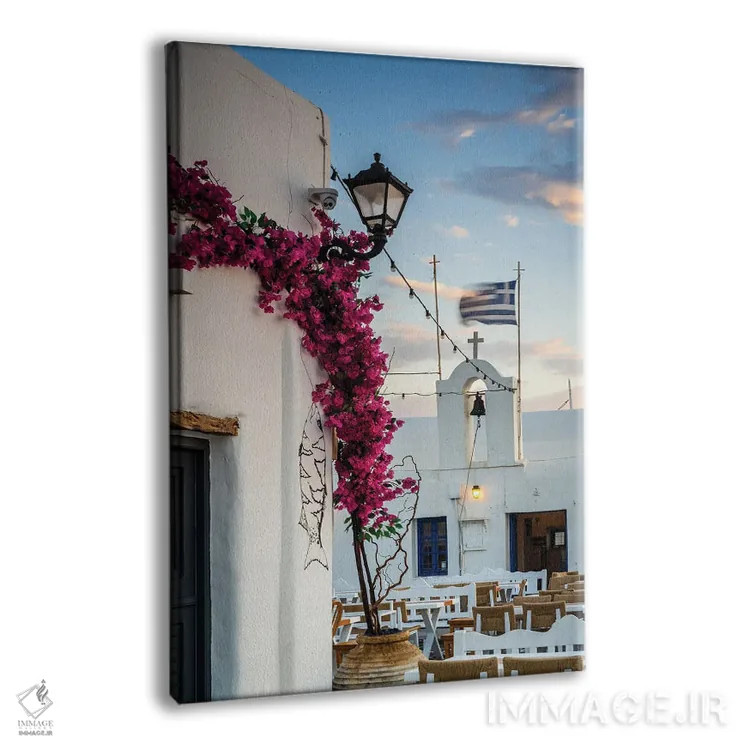 تابلو دکوراتیو Paros, Greece I,طلوع در شهر سفید، پاروس، یونان I اثر ماتئو کولومبو - نمای پرسپکتیو محصول