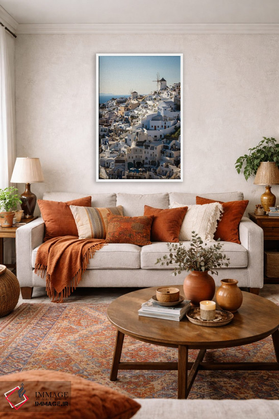 تابلو دکوراتیو Santorini,تابستان یونانی، سانتورینی اثر ماتئو کولومبو - D2W