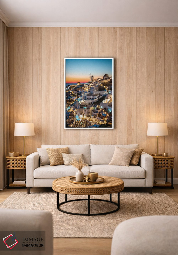 تابلو دکوراتیو Santorini,غروب در اویا، سانتورینی اثر ماتئو کولومبو - D1W