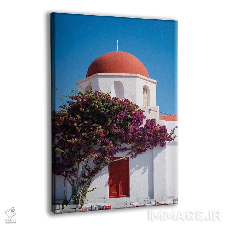 تابلو دکوراتیو Mykonos, Greece,کلیسای قرمز، میکونوس، یونان اثر ماتئو کولومبو - نمای پرسپکتیو محصول
