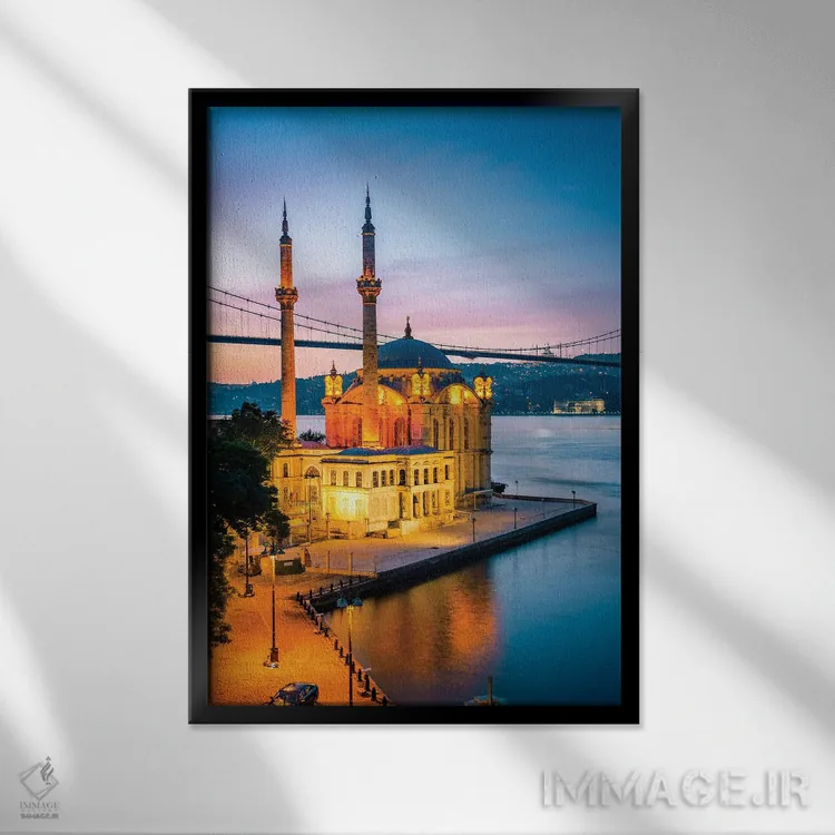 تابلو دکوراتیو Istanbul Ii,مسجد اورتاکوی بر بسفر، استانبول II اثر ماتئو کولومبو - نمای قابدار مشکی