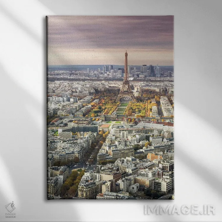 تابلو دکوراتیو France I,پاریس و برج ایفل در غروب، فرانسه I اثر ماتئو کولومبو - نمای روبهرو روی دیوار