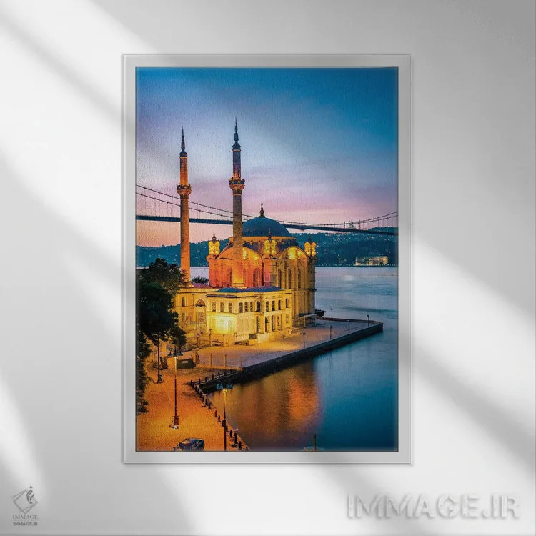 تابلو دکوراتیو Istanbul Ii,مسجد اورتاکوی بر بسفر، استانبول II اثر ماتئو کولومبو - نمای قابدار سفید