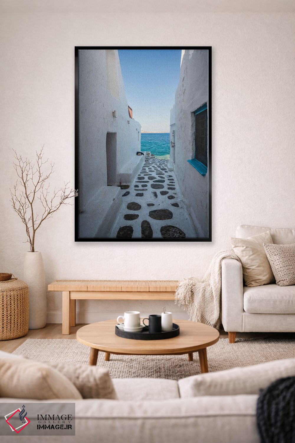تابلو دکوراتیو Mykonos, Greece,مسیر به سمت دریا، میکونوس، یونان اثر ماتئو کولومبو - D1B