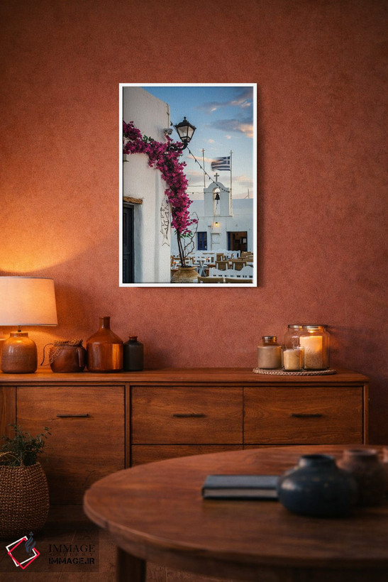 تابلو دکوراتیو Paros, Greece I,طلوع در شهر سفید، پاروس، یونان I اثر ماتئو کولومبو - D3W