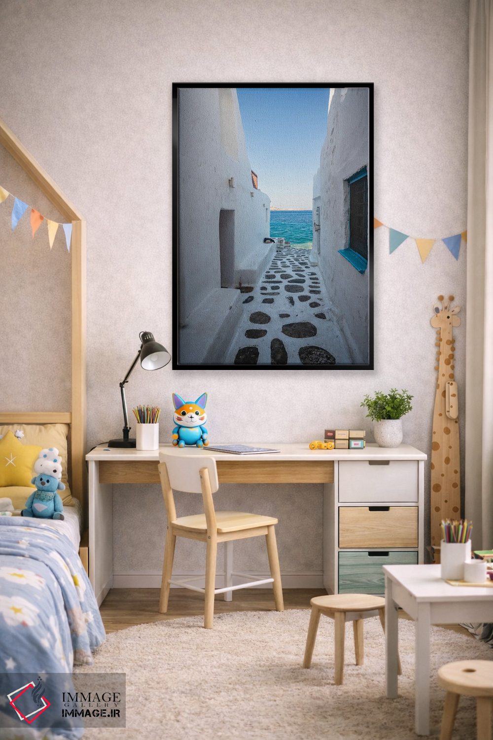 تابلو دکوراتیو Mykonos, Greece,مسیر به سمت دریا، میکونوس، یونان اثر ماتئو کولومبو - D2B