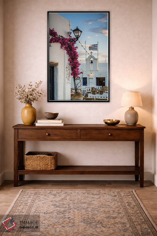 تابلو دکوراتیو Paros, Greece I,طلوع در شهر سفید، پاروس، یونان I اثر ماتئو کولومبو - D5B