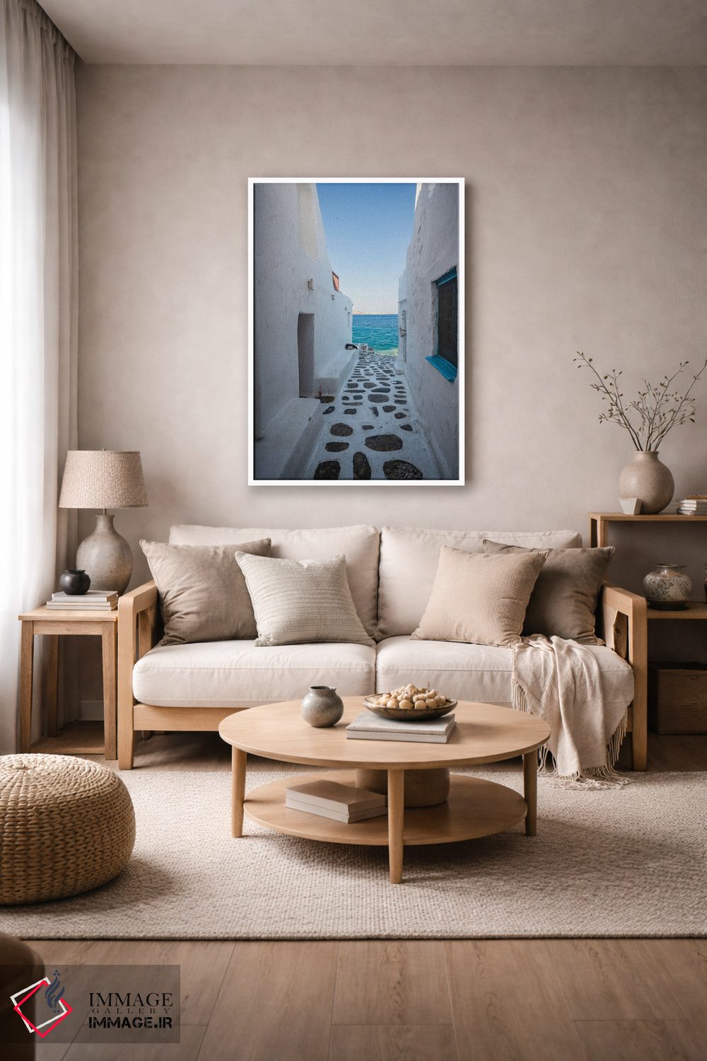 تابلو دکوراتیو Mykonos, Greece,مسیر به سمت دریا، میکونوس، یونان اثر ماتئو کولومبو - D4W