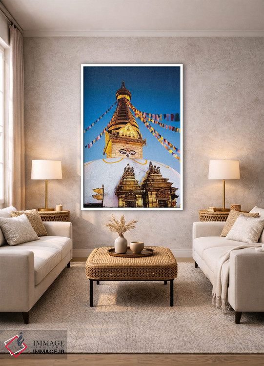 تابلو دکوراتیو Kathmandu, Nepal,معبد میمون ها در سپیده دم، کاتماندو، نپا… اثر ماتئو کولومبو - D1W