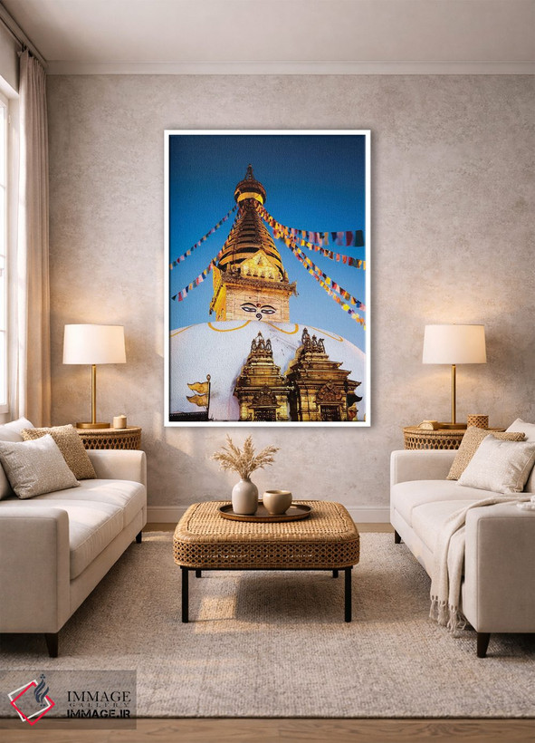تابلو دکوراتیو Kathmandu, Nepal,معبد میمون ها در سپیده دم، کاتماندو، نپا… اثر ماتئو کولومبو - D1W