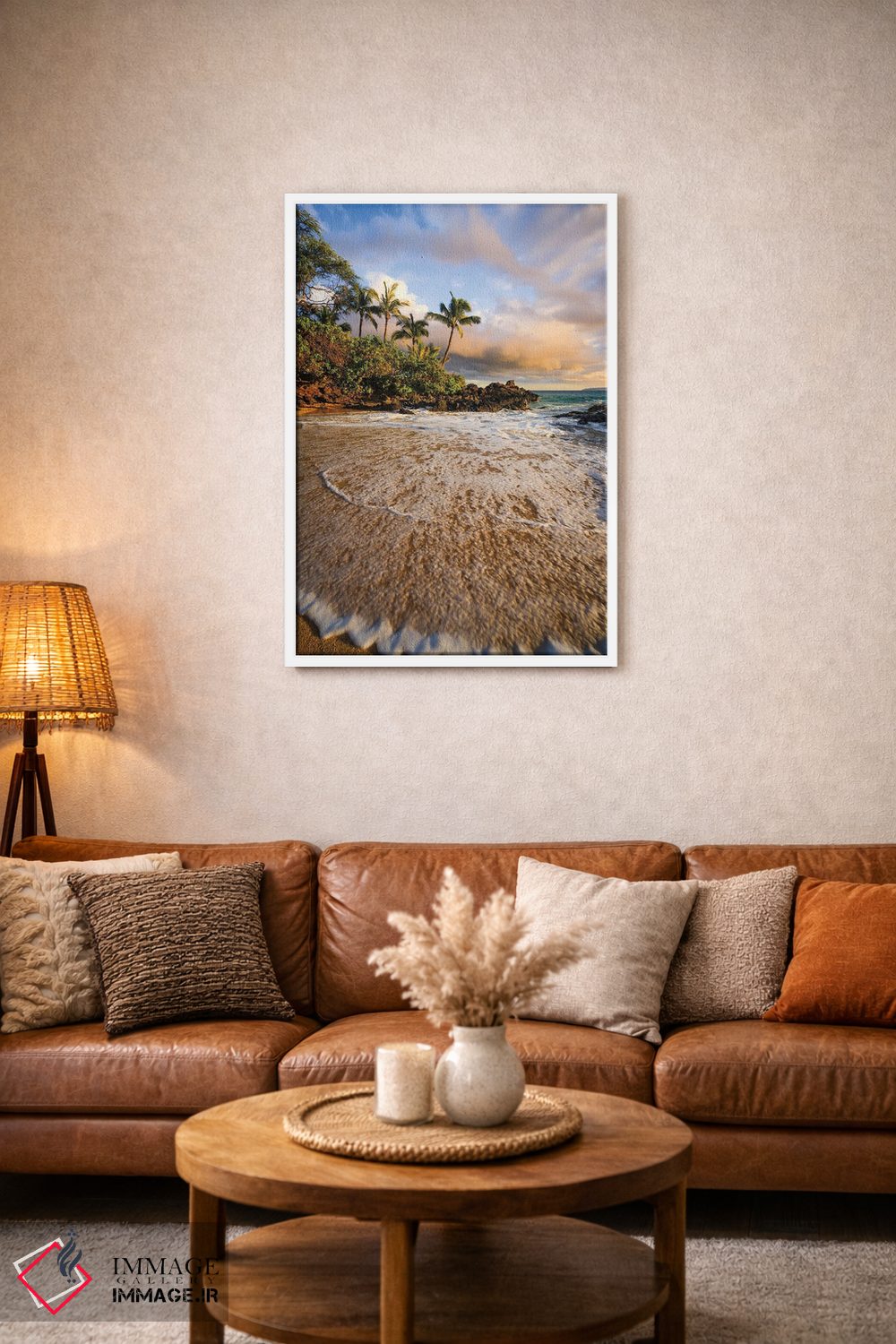 تابلو دکوراتیو غروب آفتاب ساحل گرمسیری، مائوئی، هاوایی اثر ماتئو کولومبو - D1W
