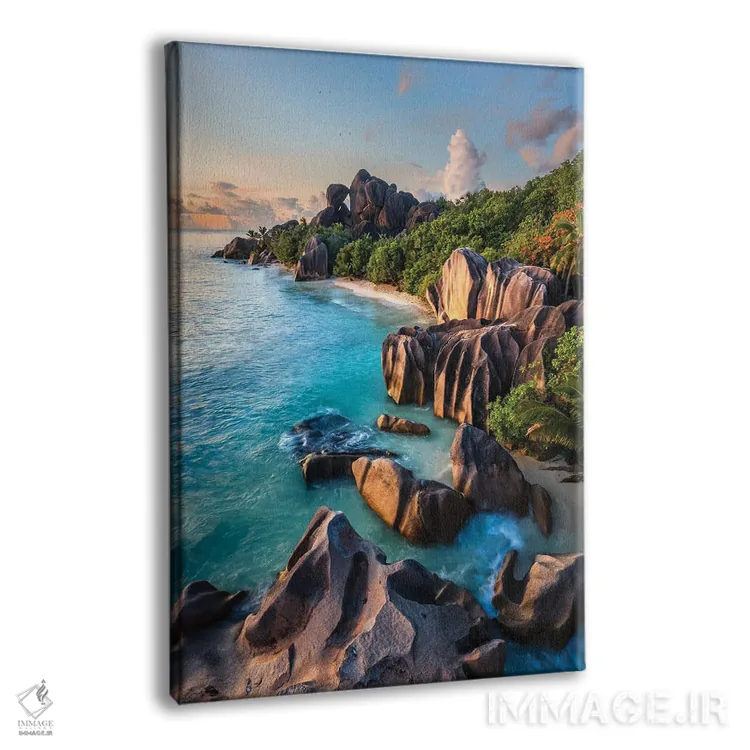 تابلو دکوراتیو La Digue, Seychelles II,غروب در جزیره گرمسیری، لا دیگو، س… اثر ماتئو کولومبو - نمای پرسپکتیو محصول
