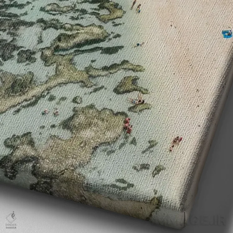 تابلو دکوراتیو ساحل آنس سورس دآرژان، لا دیگو، سیشل اثر ماتئو کولومبو - نمای نزدیک بافت بوم
