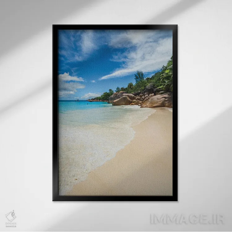 تابلو دکوراتیو Praslin, Seychelles II,ساحل معروف آنس لازیو، پراسلین، سیش… اثر ماتئو کولومبو - نمای قابدار مشکی