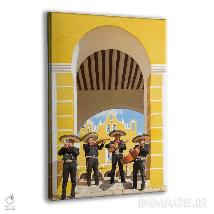 تابلو دکوراتیو Yucatan, Mexico,چهار ماریاچی با سازها، یوکاتان، مکزیک اثر ماتئو کولومبو - نمای پرسپکتیو محصول